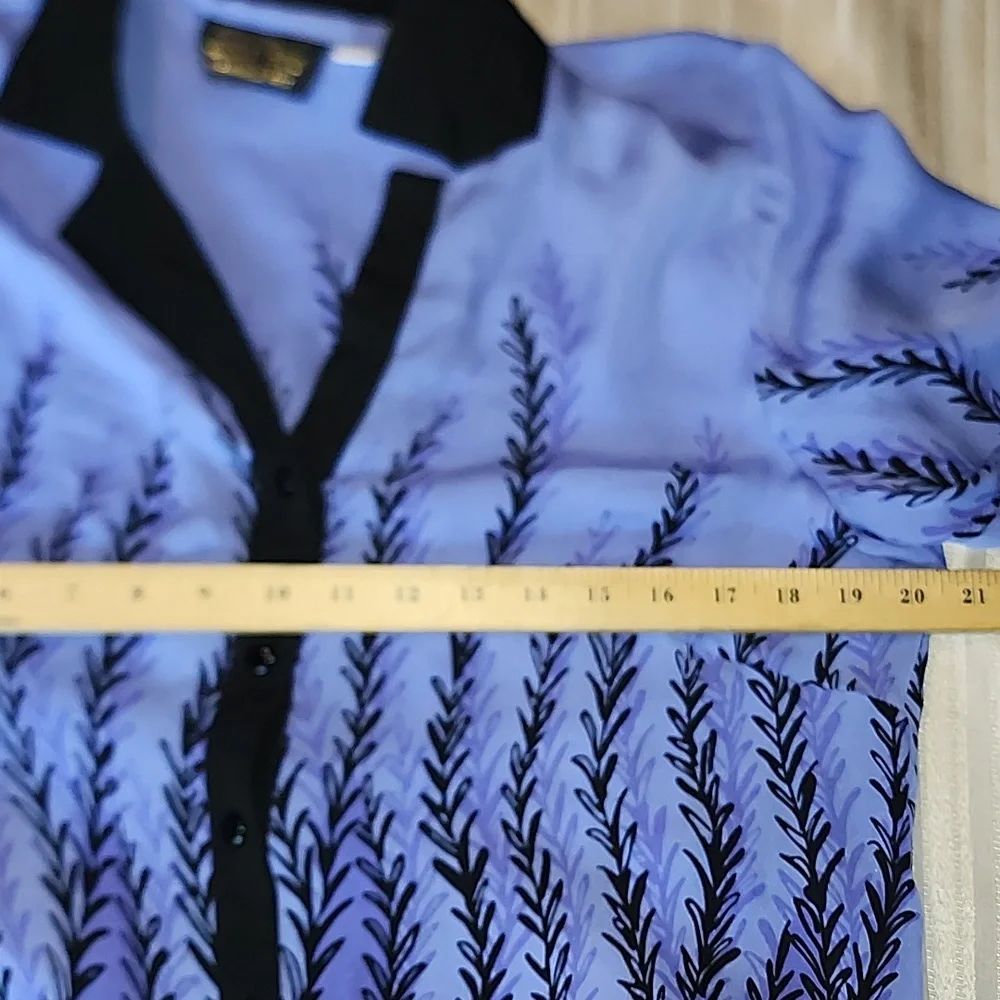 Bob Mackie Wearable Art 100% Silk Long Sleeve Blouse - Picture 5 of 8